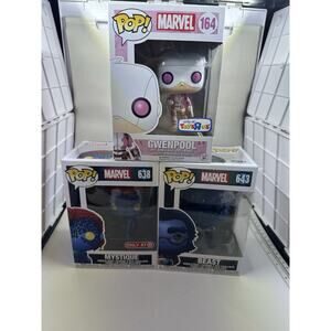 Marvel heroes Funko Pop! Mystique 638 Beast 643 Gwenpool 164 New In Box